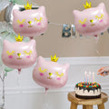 Ballon couronne rose et noir en aluminium pour chat