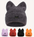 Chapeau tricoté oreilles de chat en laine confortable