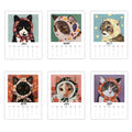 Calendrier mural 2026 autoportraits de chats foulard