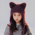 Bonnet Hiver Tricoté avec Oreilles de Chat Unisexe