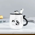 Tasse en céramique chat dessin animé avec couvercle