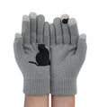 Gants en cachemire épais à imprimé chat
