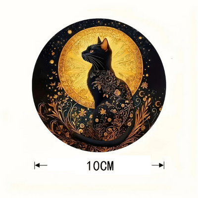 Set de sous-verres en bois Black Cat - 6 pièces