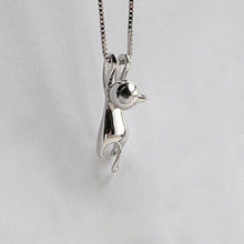 Cute Silver Cat Pendant Necklace Trendy Tiny Cat Dog Pet Animal Long Chain Necklace For Women Girl Charm Jewelry Birthday Gift